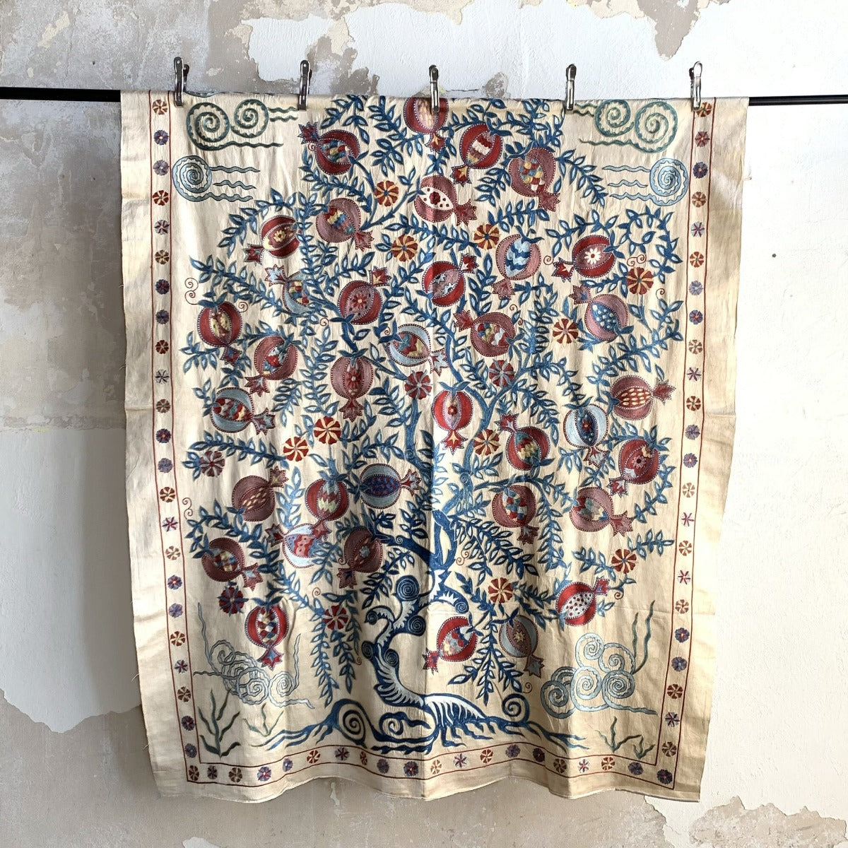 Hand Stitched Suzani (CSSU222422| 60 1/2 x 76") Suzani Aziz Suzani