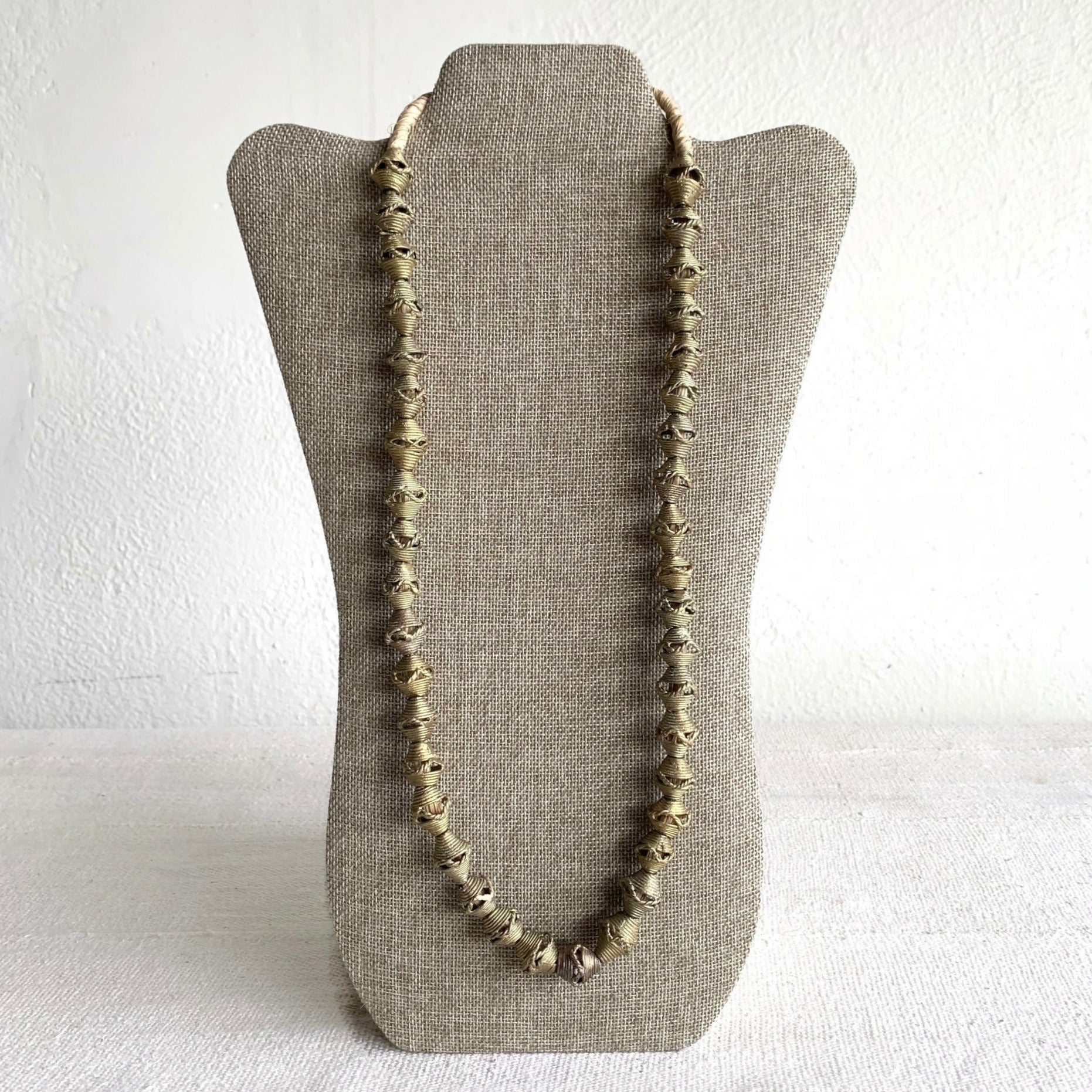 Handmade Ghanaian Brass Beaded Necklace - Small Beads 14" Farafinya African Market Farafinya African Market