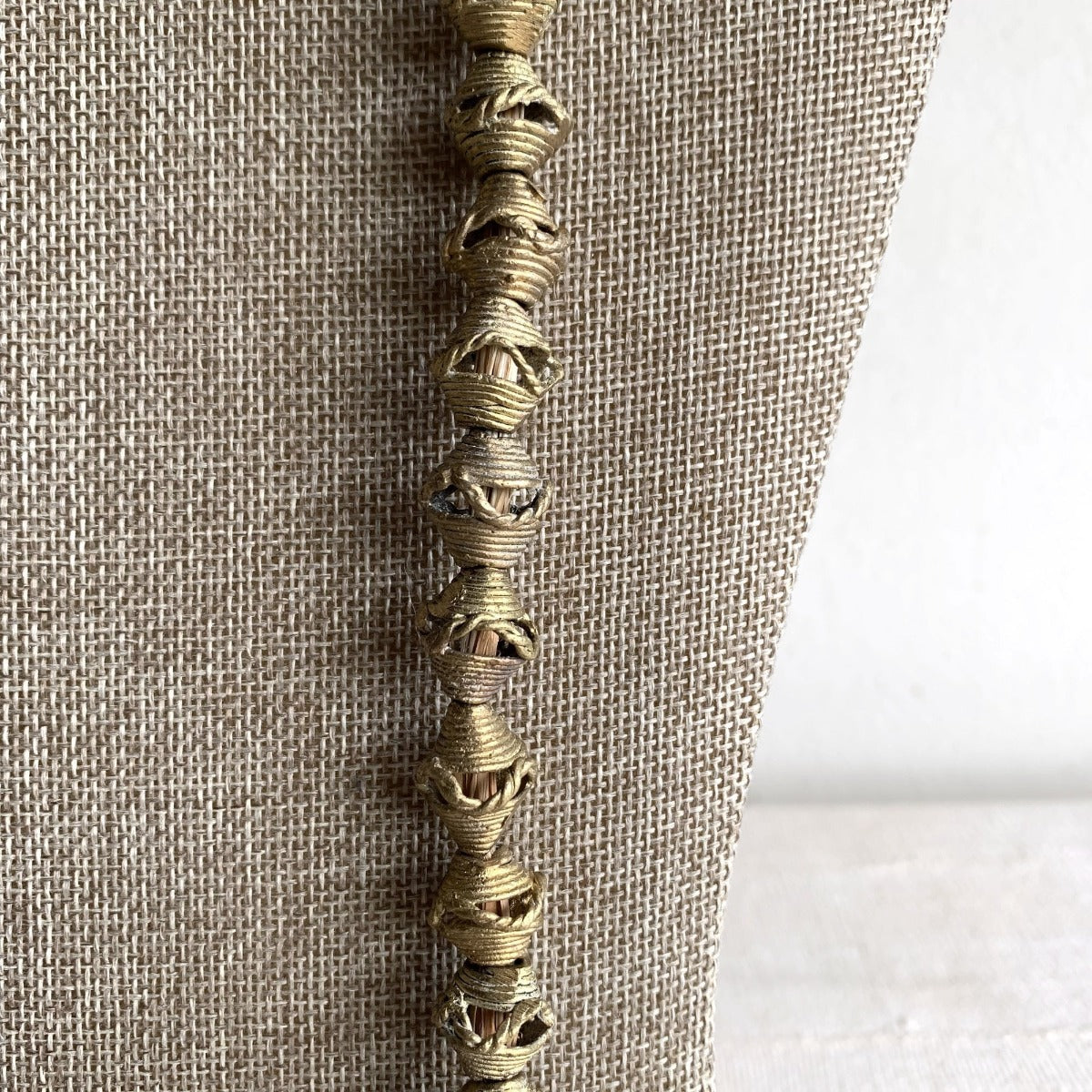 Handmade Ghanaian Brass Beaded Necklace - Small Beads 14" Farafinya African Market Farafinya African Market