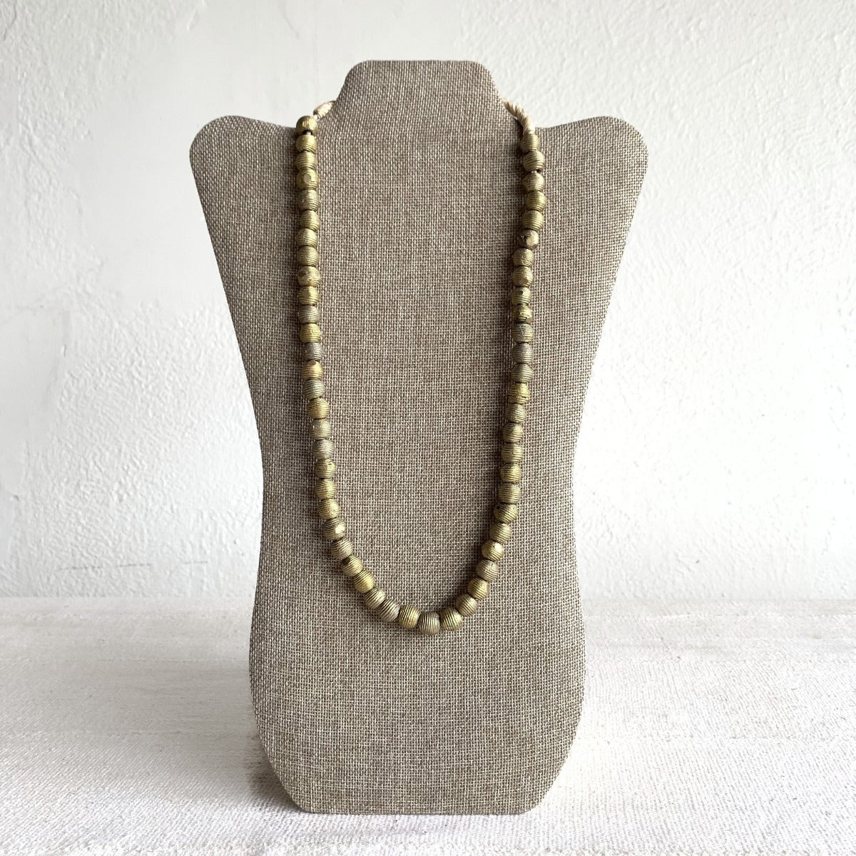 Handmade Ghanaian Brass Beaded Necklace - Small Beads Farafinya African Market Farafinya African Market