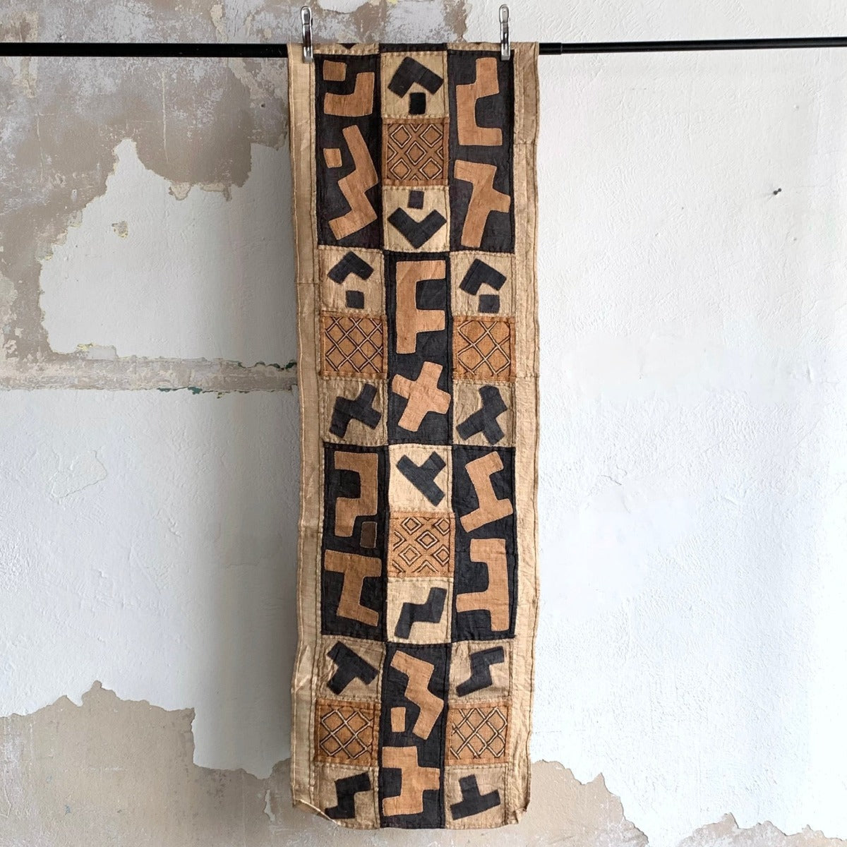 Handwoven Vintage Kuba Cloth (#5644 | 21 2/2 x 134") Vintage Textile Farafinya African Market