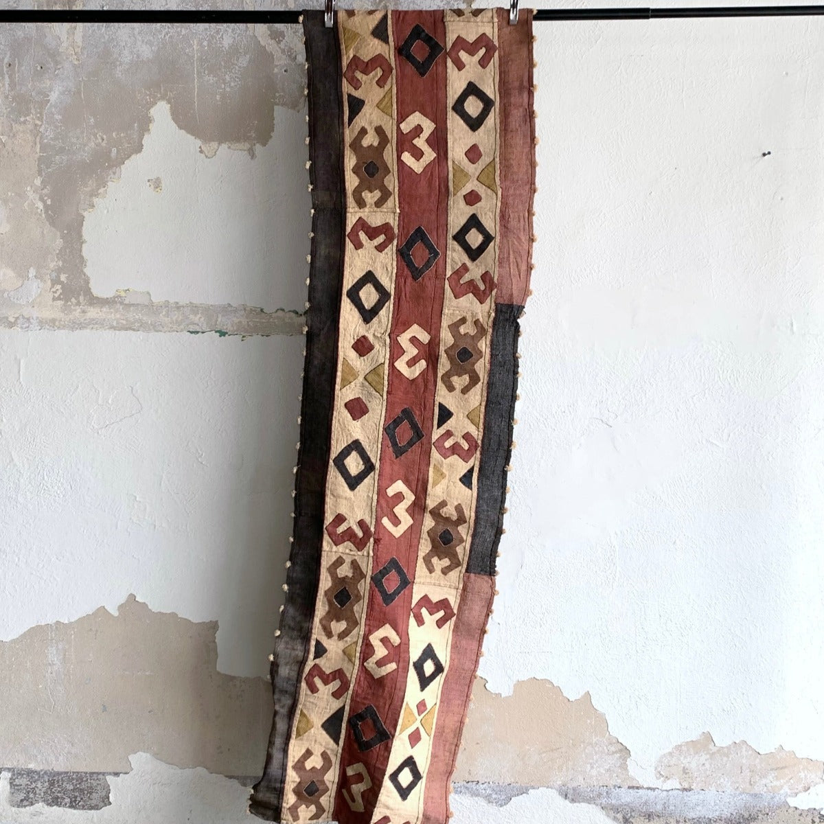Handwoven Vintage Kuba Cloth (#5650 | 20 1/2 x 159") Vintage Textile Farafinya African Market