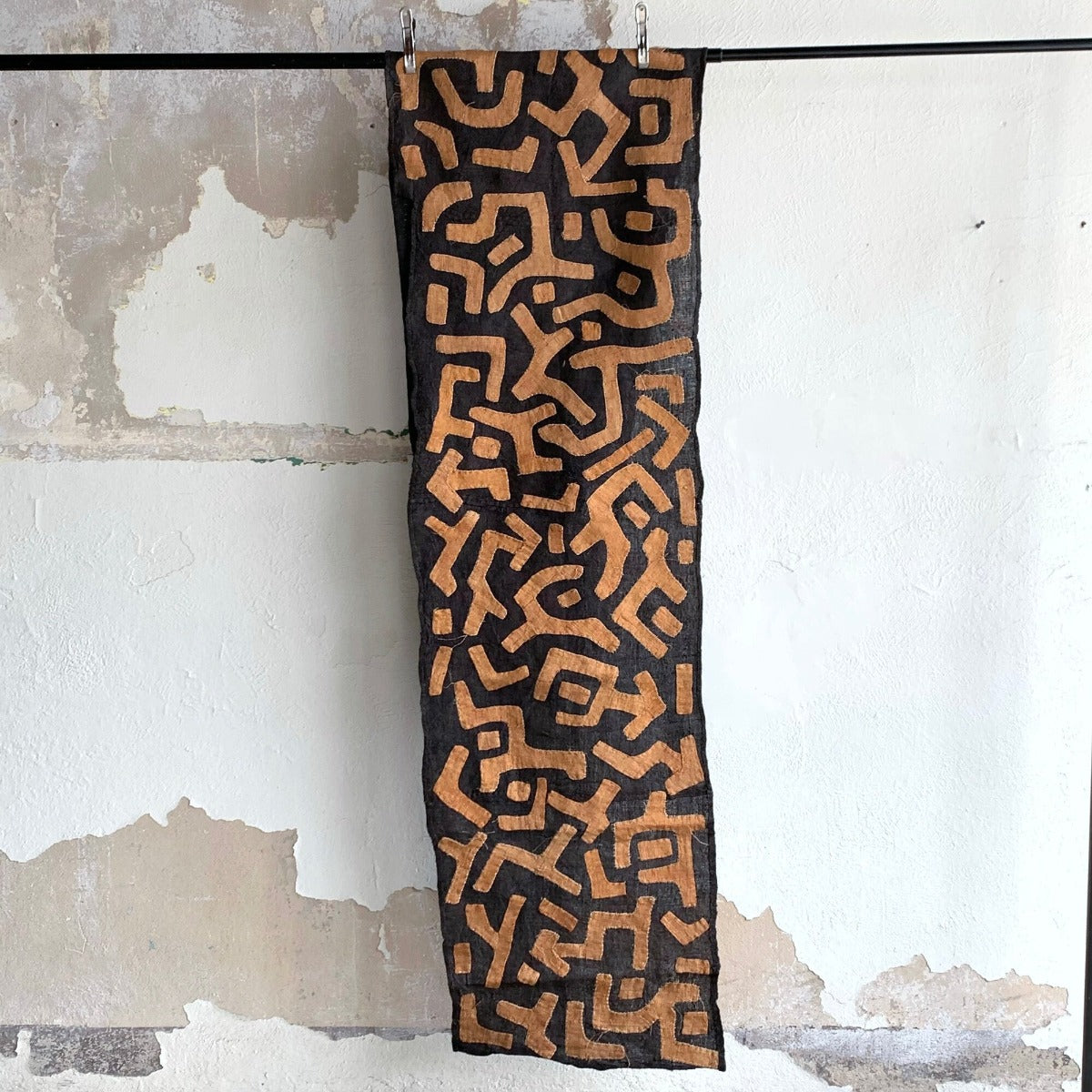 Handwoven Vintage Kuba Cloth (#5651 | 20 1/2 x 123 1/2") Vintage Textile Farafinya African Market