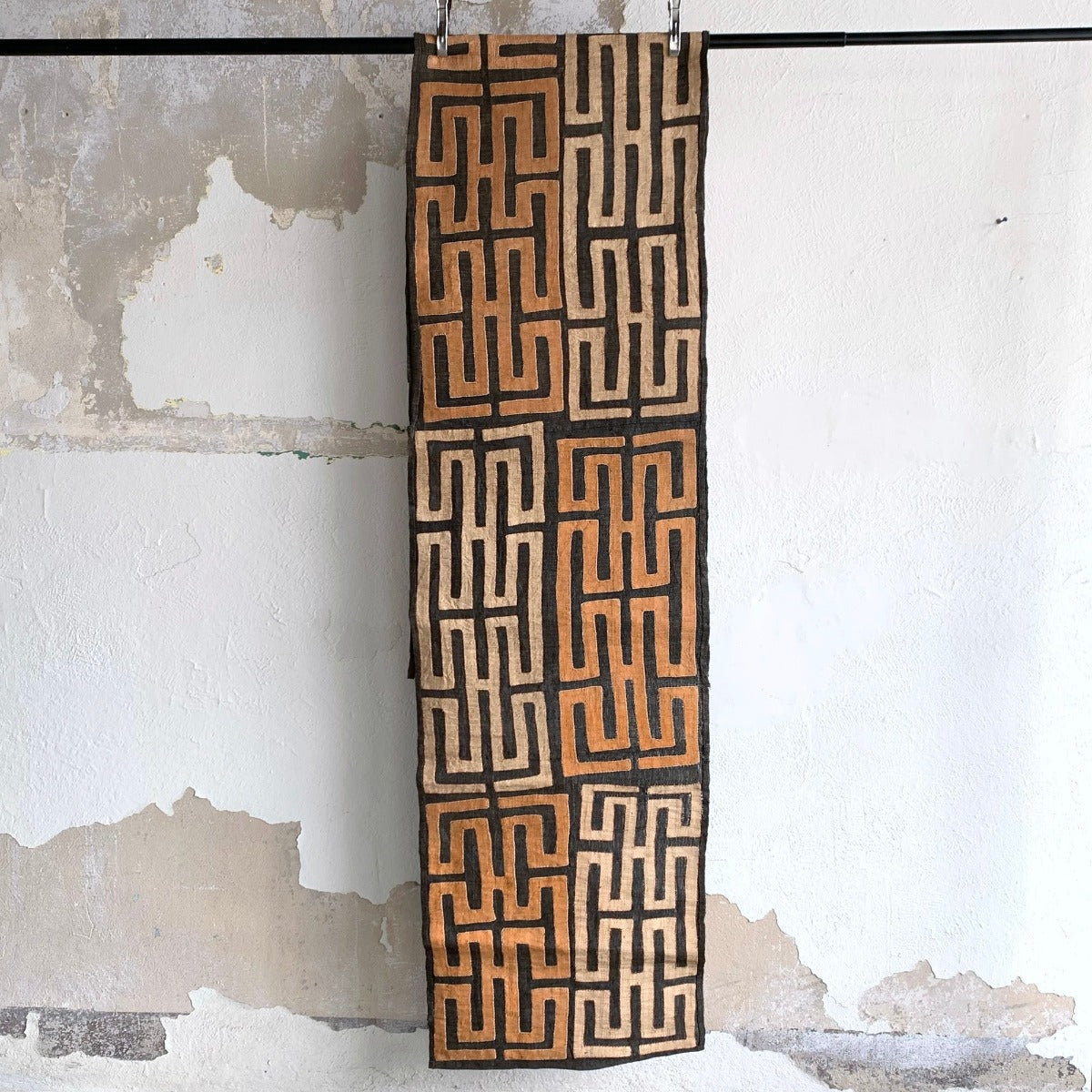 Handwoven Vintage Kuba Cloth (#5652 | 21 x 125") Vintage Textile Farafinya African Market