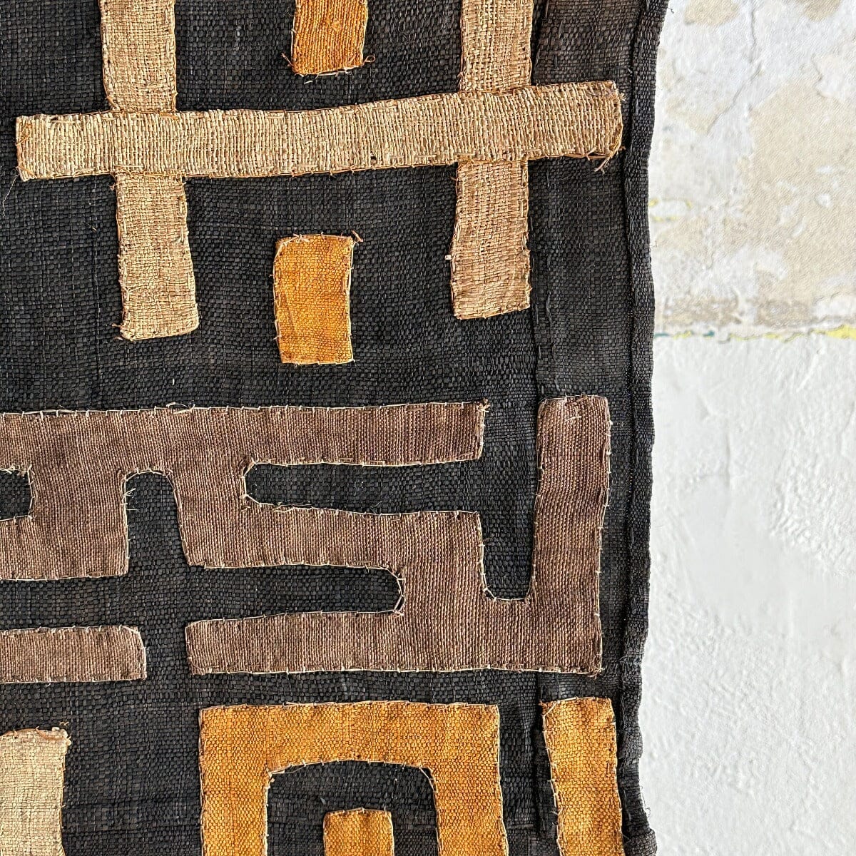 Handwoven Vintage Kuba Cloth (#6758 | 22 x 122") Vintage Textile Farafinya African Market