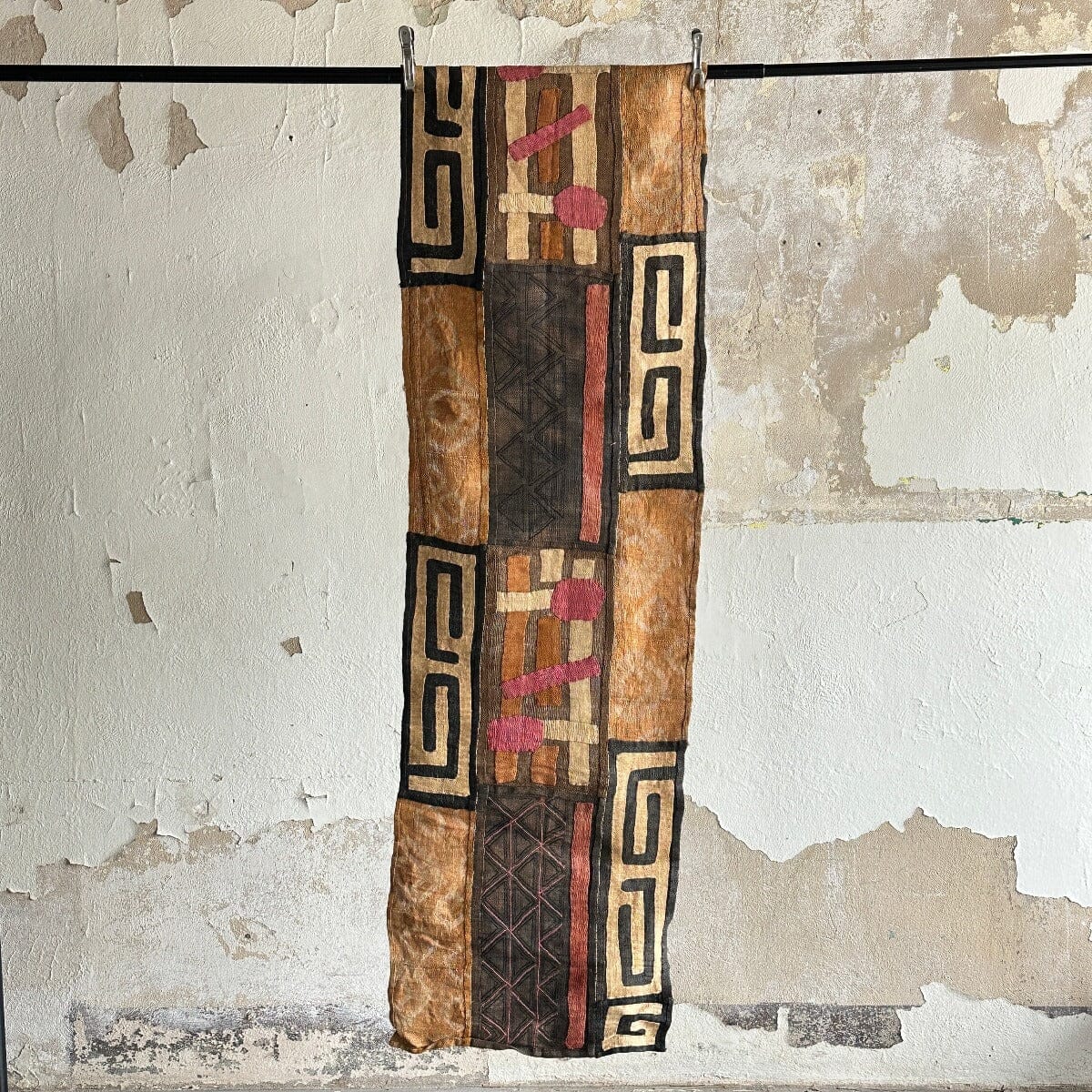 Handwoven Vintage Kuba Cloth (#6761 | 22 1/2 x 101") Vintage Textile Farafinya African Market