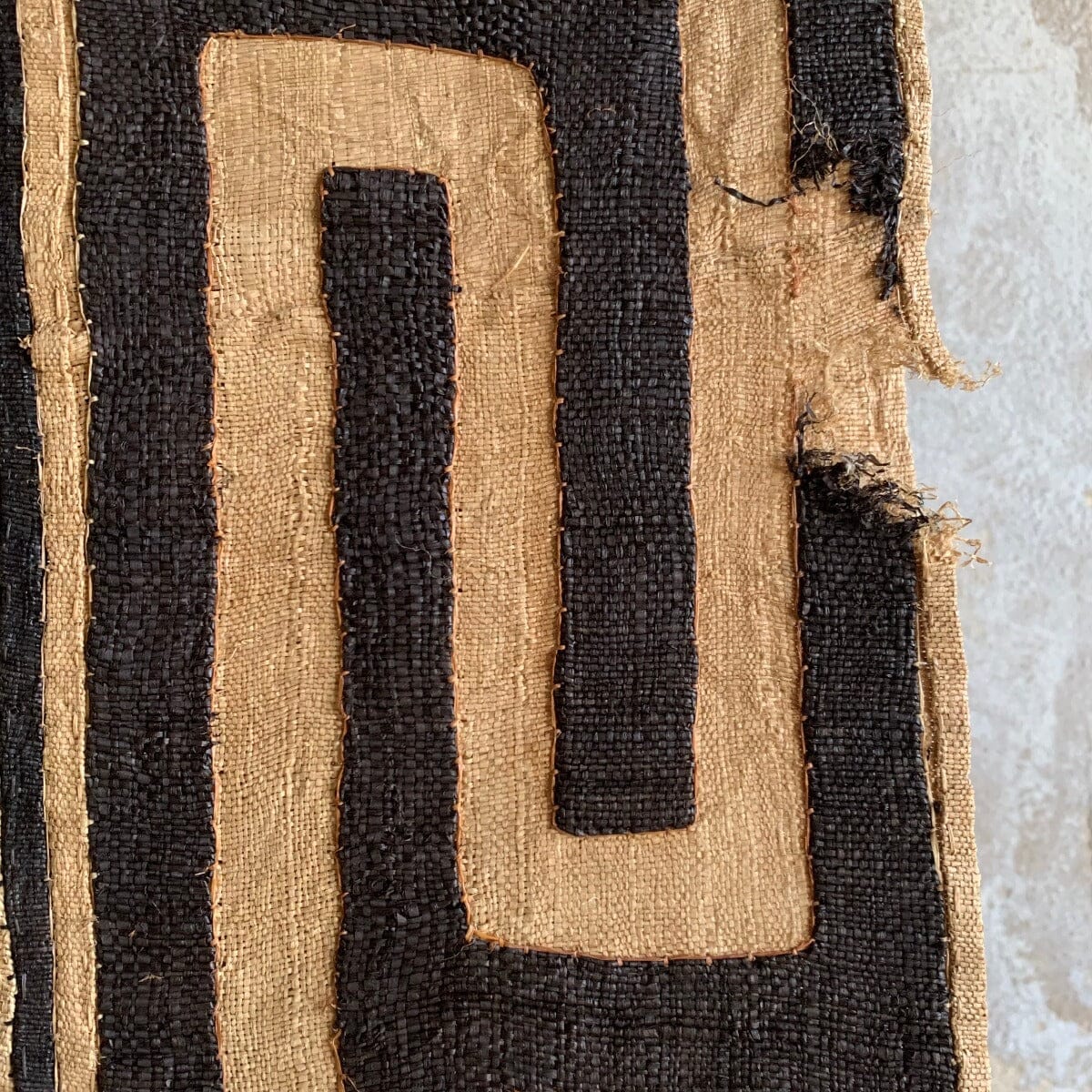 Handwoven Vintage Kuba Cloth (#6765| 23 x 153") Vintage Textile Farafinya African Market
