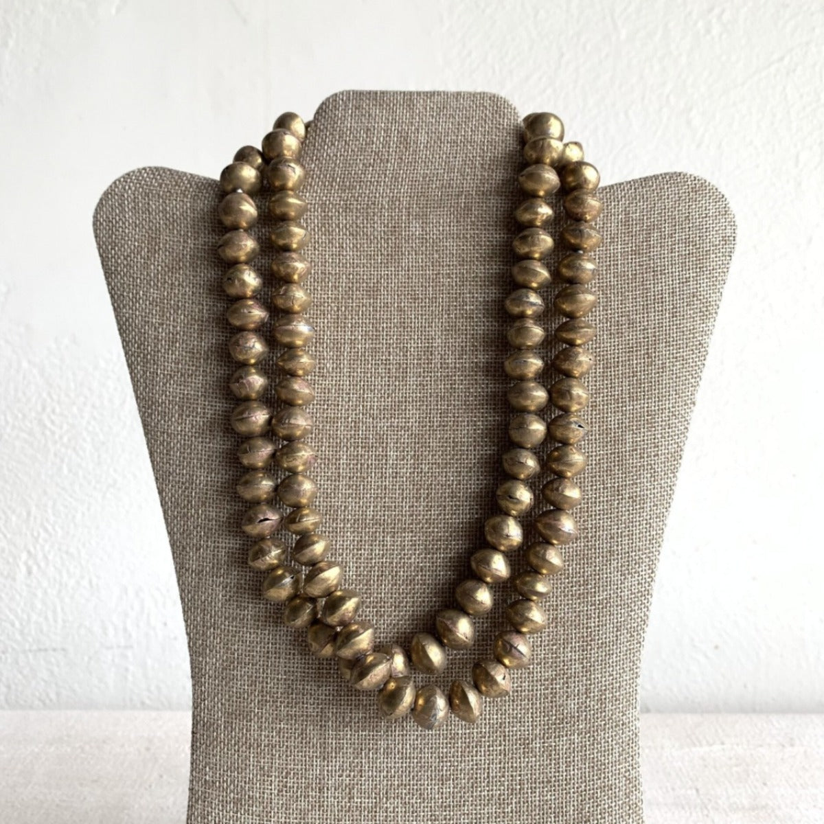 Malian Brass Beaded Necklace - 20" Farafinya African Market Farafinya African Market
