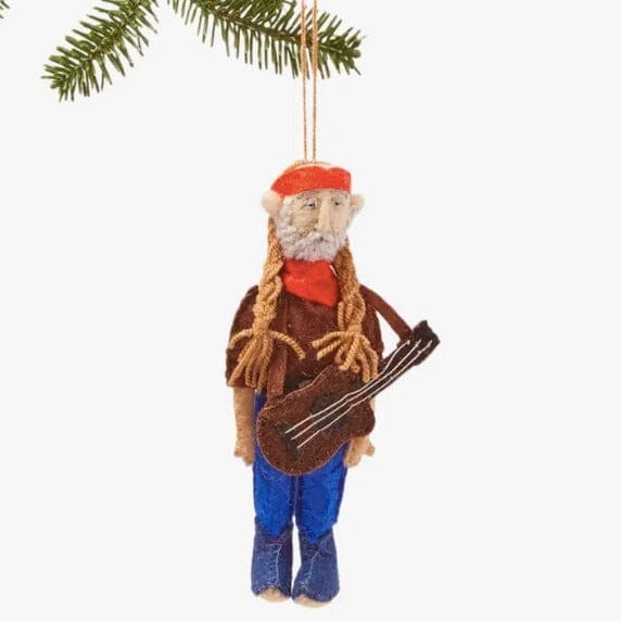 "Willie Nelson" Felt Ornament Holiday Ornaments Silk Road Bazaar 