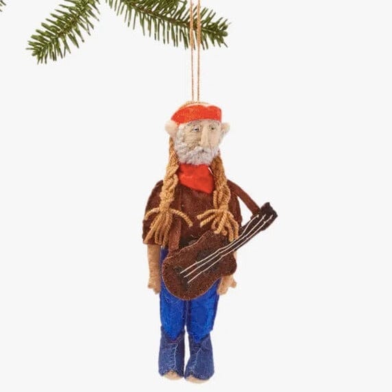 "Willie Nelson" Felt Ornament Holiday Ornaments Silk Road Bazaar