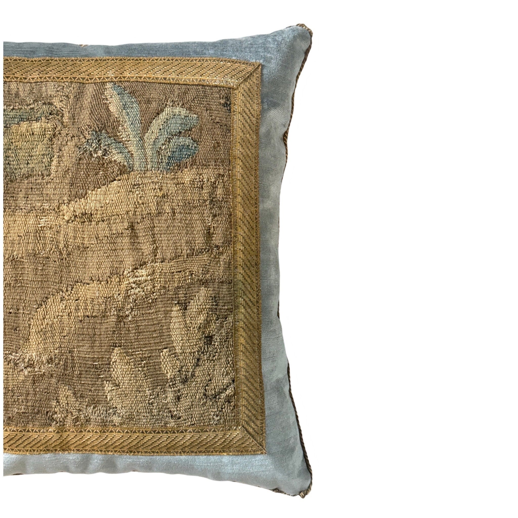 17th Century Flemish Tapestry Fragment (#T031024B | 19 x 19") New Pillows B. Viz Design 