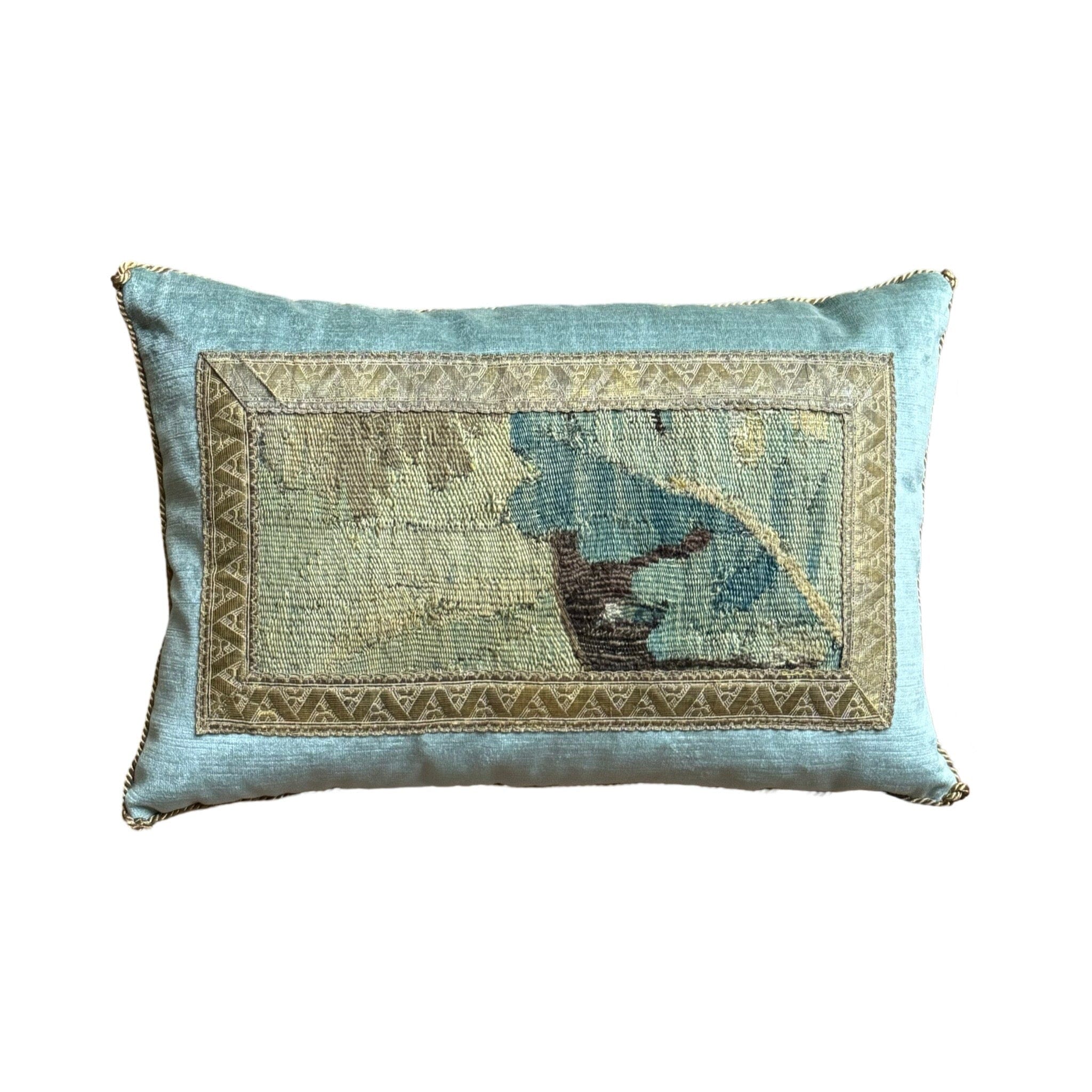 17th Century Flemish Tapestry Fragment (#T031424 | 12 x 18") New Pillows B. Viz Design 