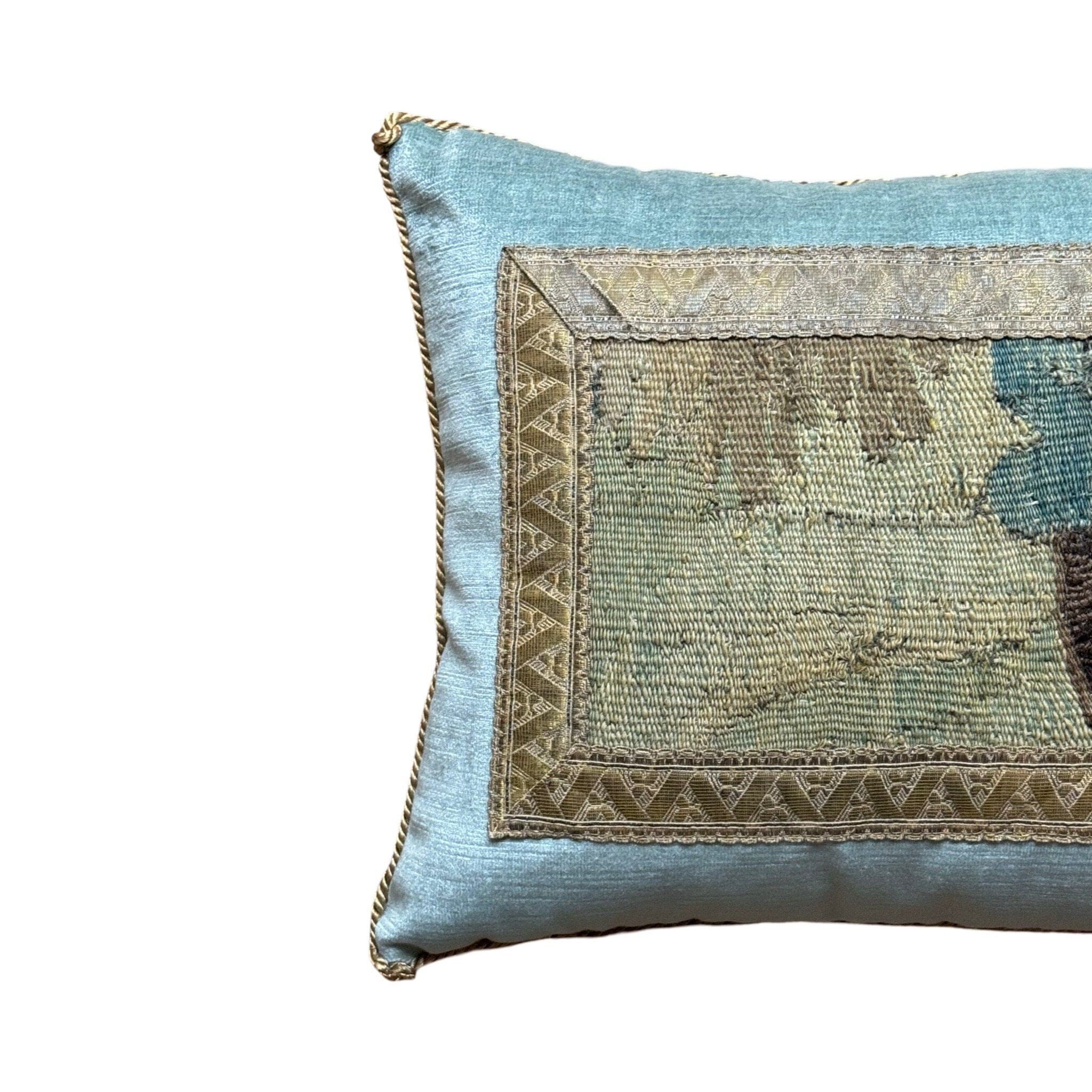 17th Century Flemish Tapestry Fragment (#T031424 | 12 x 18") New Pillows B. Viz Design 