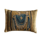 17th Century Tapestry Fragment on Antique Brass Velvet (#T031026 | 14 x 19") New Pillows B. Viz Design 