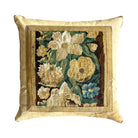 18th C. European Floral Tapestry Fragment on Tawny Velvet (#T051825B | 21" x 21") New Pillows B. Viz Design 