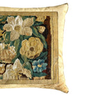 18th C. European Floral Tapestry Fragment on Tawny Velvet (#T051825B | 21" x 21") New Pillows B. Viz Design 