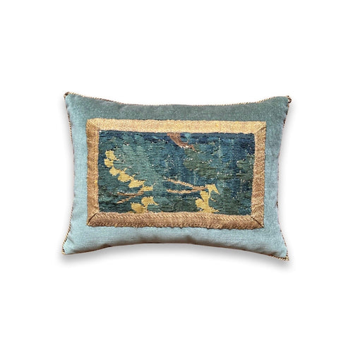 18th C. Verdure Tapestry Fragment (#T101623 | 11 x 15") New Pillows B. Viz Design 