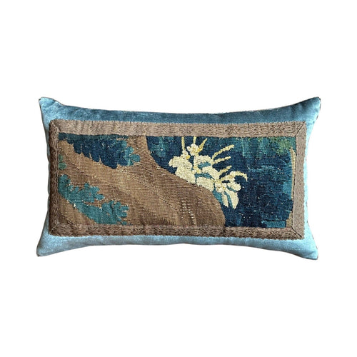 18th C. Verdure Tapestry Fragment (#T101823 | 11 x 19 1/2") New Pillows B. Viz Design 