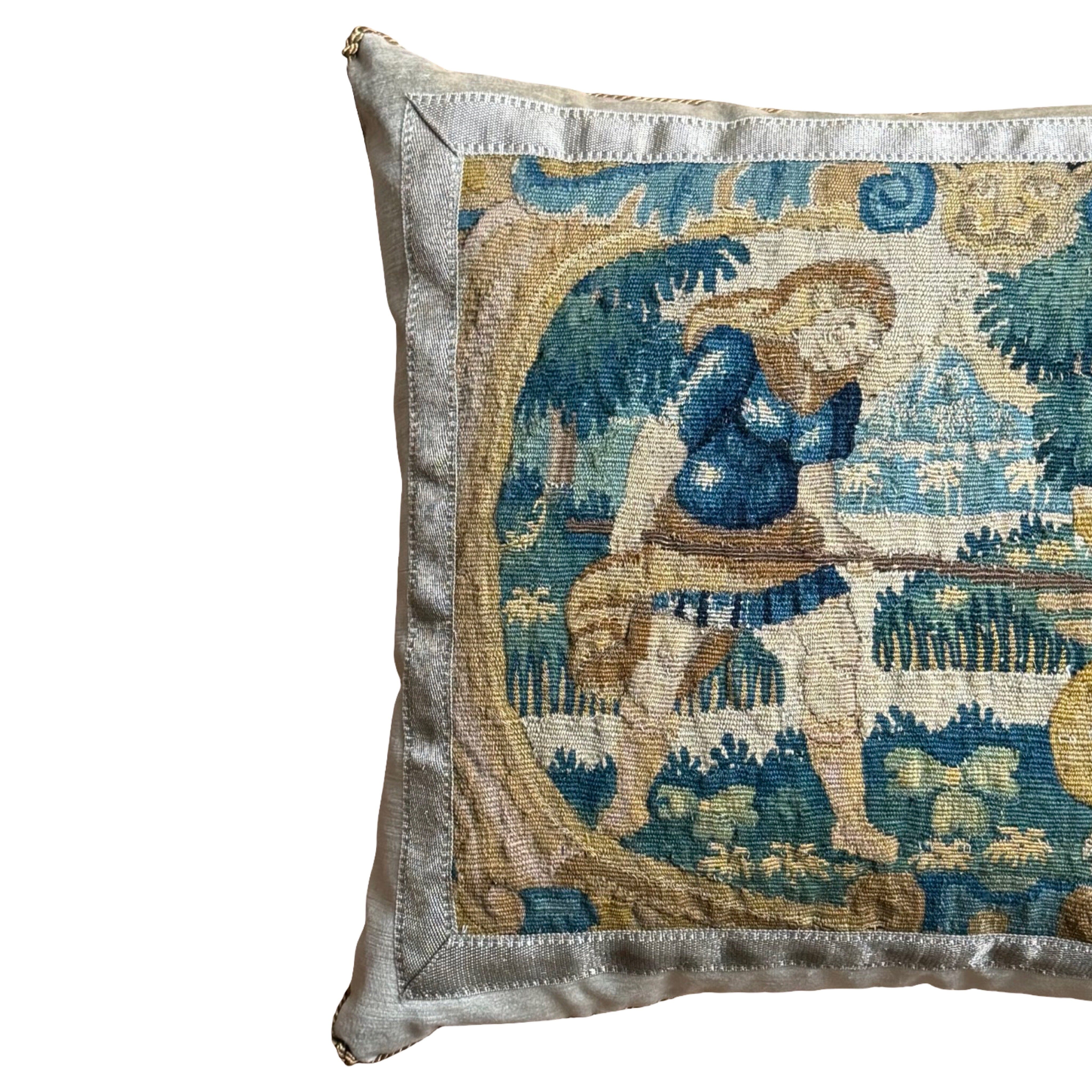 18th Century Tapestry Fragment (#T011126 | 21 x 26") New Pillows B. Viz Design 