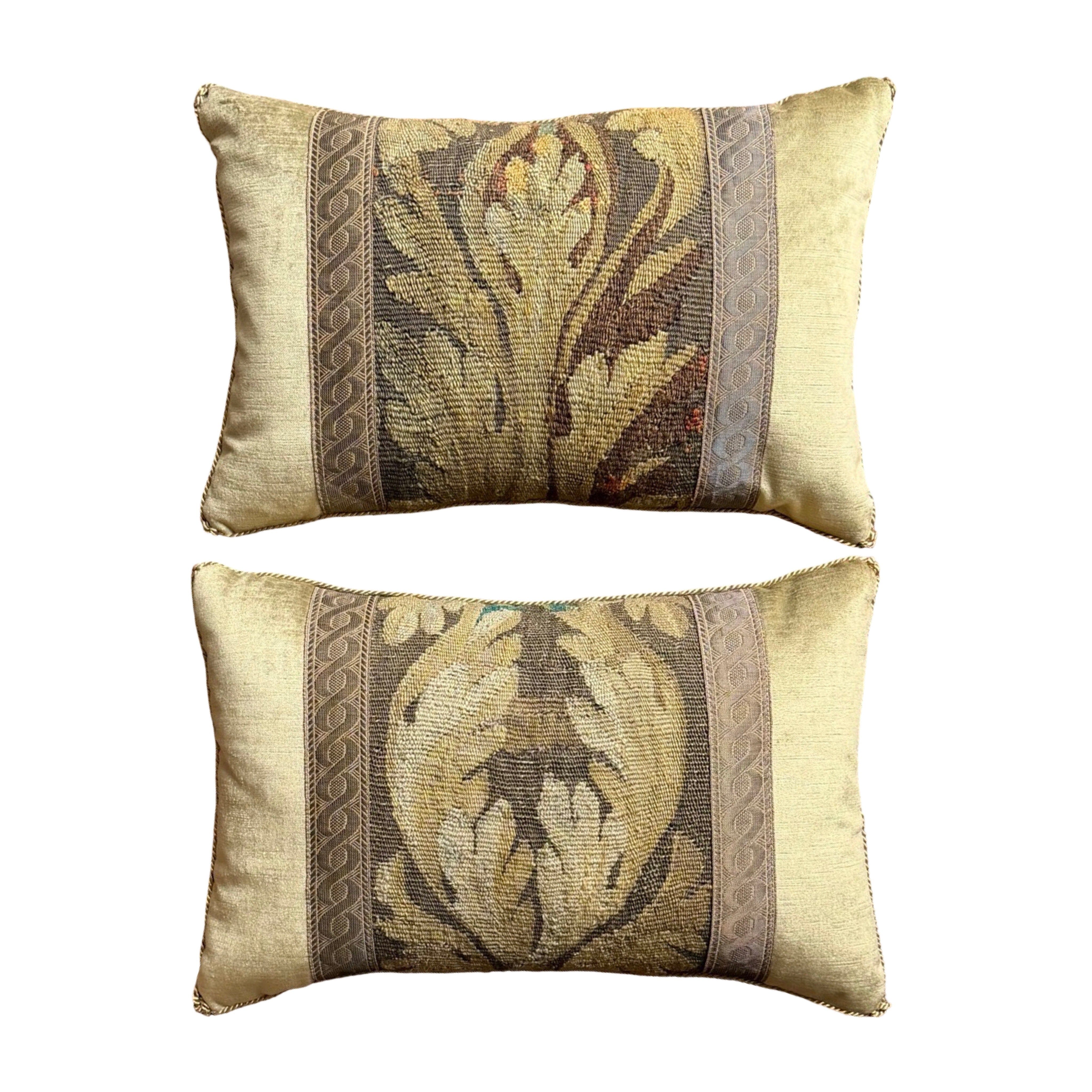 18th Century Tapestry Fragment(#T052425A&B | 12 x 18") New Pillows B. Viz Design 