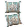 1920's French Fleur de Lis Silk Applique (#A080123A&B | 14 1/2 x 18") New Pillows B. Viz Design 