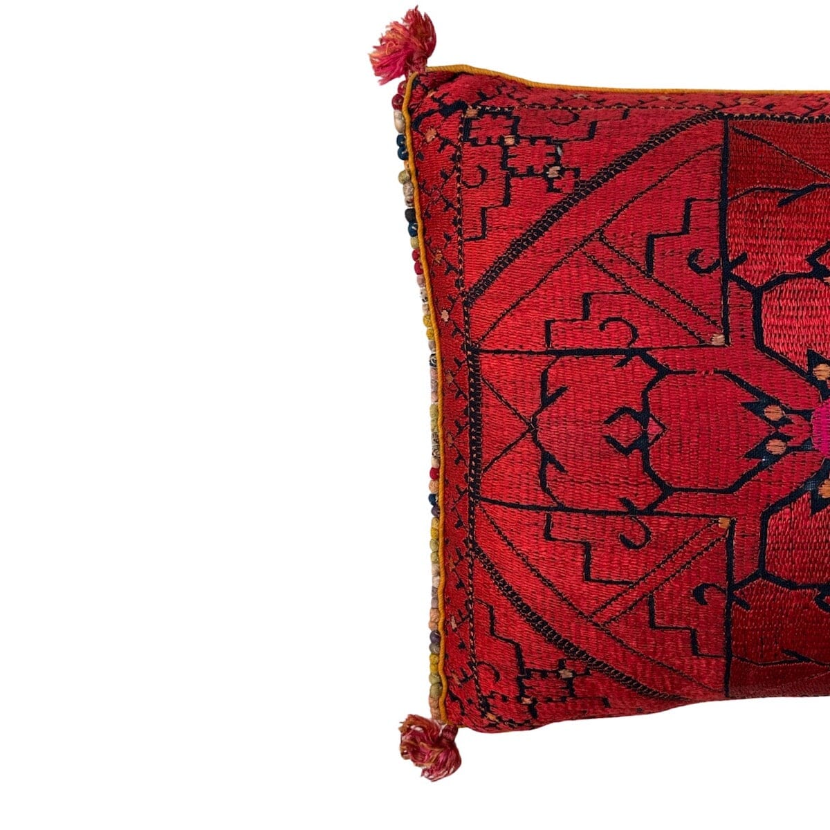 1920's Hand Embroidered Swat Valley Bridal Dowry Pillow (#M110123 | 13 x 28