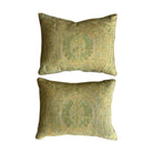 1950s Orsini Fortuny Backed with Pale Chartreuse Velvet (#F062825 | 15 x 19") New Pillows B. Viz Design 