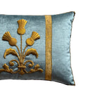 19th C. European Raised Gold Metallic Embroidery of Thistles (#E042624A&B) | 13 x 18" New Pillows B. Viz Design 