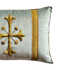 19th Century Ecclesiastic Raised Gold Metallic Cross (#E042524A&B) | 13 1/2 x 19" New Pillows B. Viz Design 