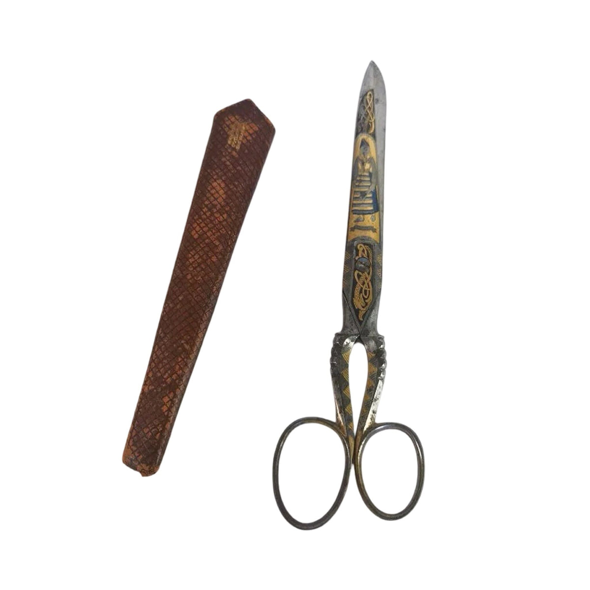20th C. Toledo Damascene Scissors with Sheath | #10896 Scissors Live Auctioneers 