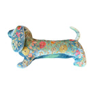 ABBY Hand Embroidered Silk Velvet Shaded Lagoon Dachshund Objet d'Art Anke Drechsel 