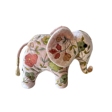 ABBY Old Rose Mini Elephant on Silk Velvet