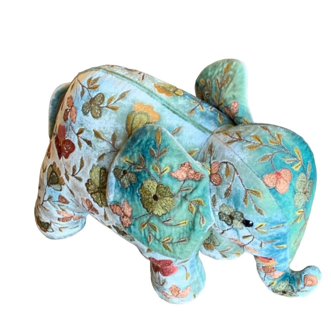ABBY Shaded Lagoon Elephant on Silk Velvet [BIG] Objet d'Art Anke Drechsel 