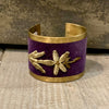 Antique Embroidery Cuff Bracelet | Purple and Gold New Jewelry Eyup Gunduz A 