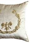 Antique European Metallic Gold Wreath Embroidery (E032425A&B| 18 x 18") New Pillows B. Viz Design 