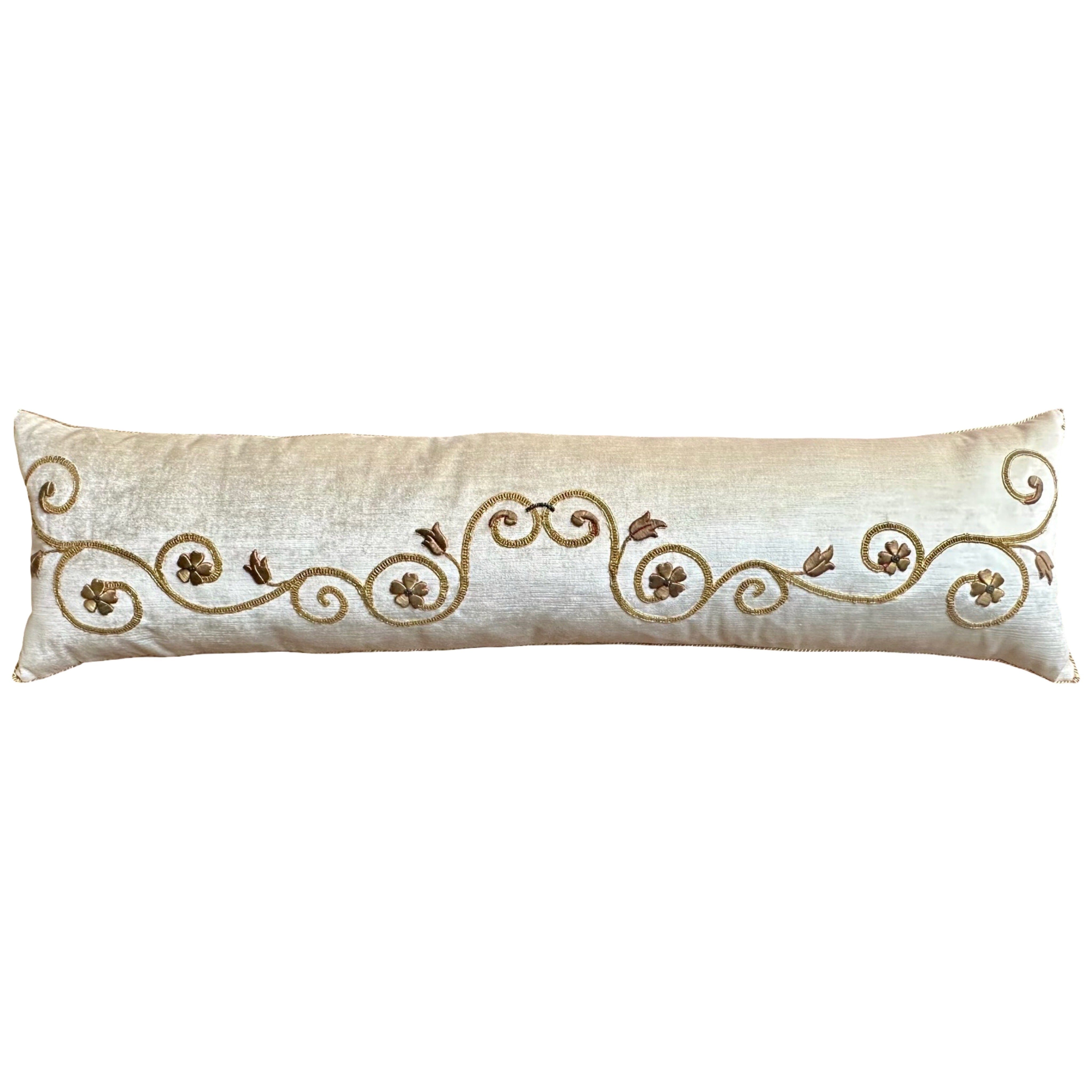 Antique European Raised Gold Embroidery (#E041425 | 12 x45") New Pillows B. Viz Design 
