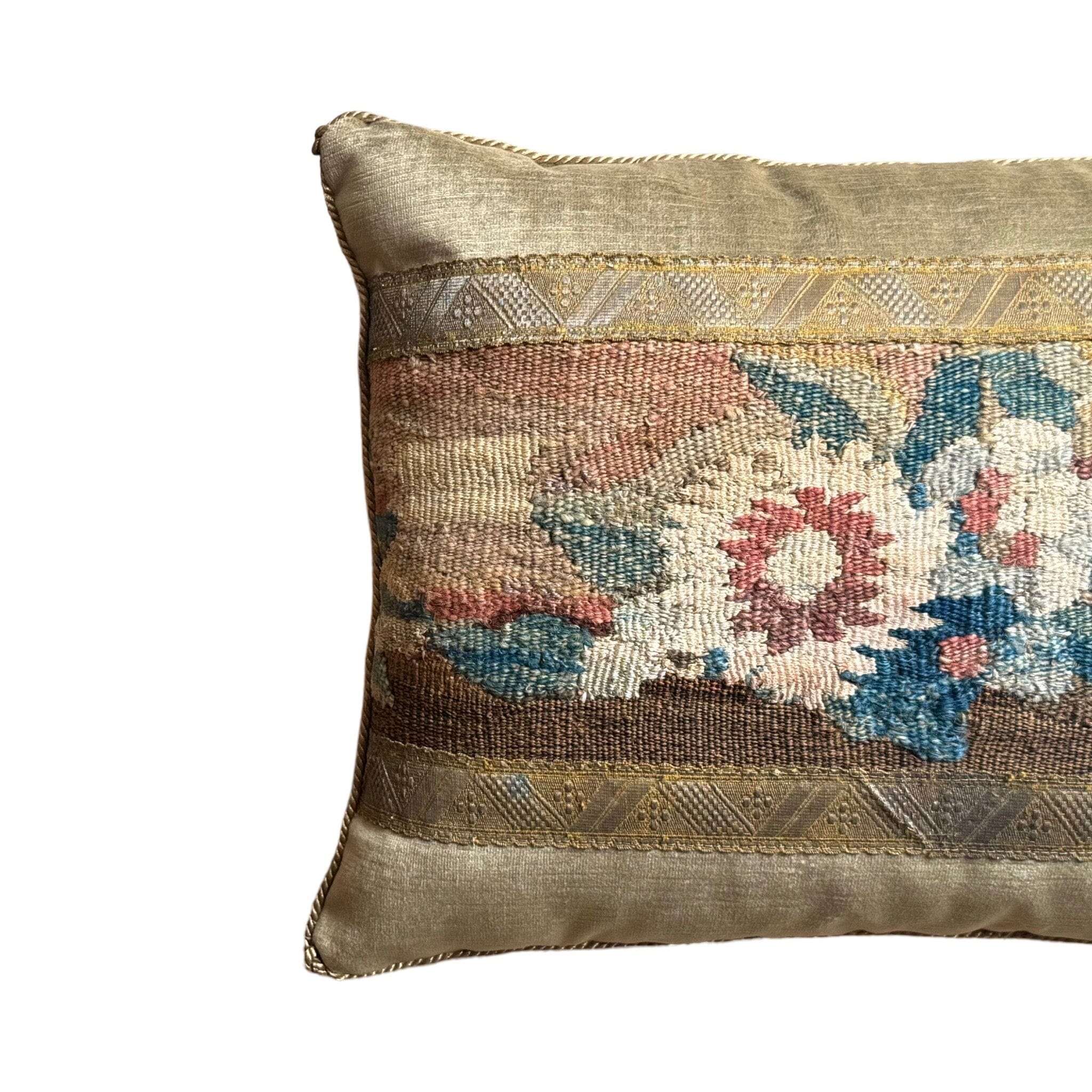Antique European Tapestry Fragment (#T101424 | 13" x 19") New Pillows B. Viz Design 