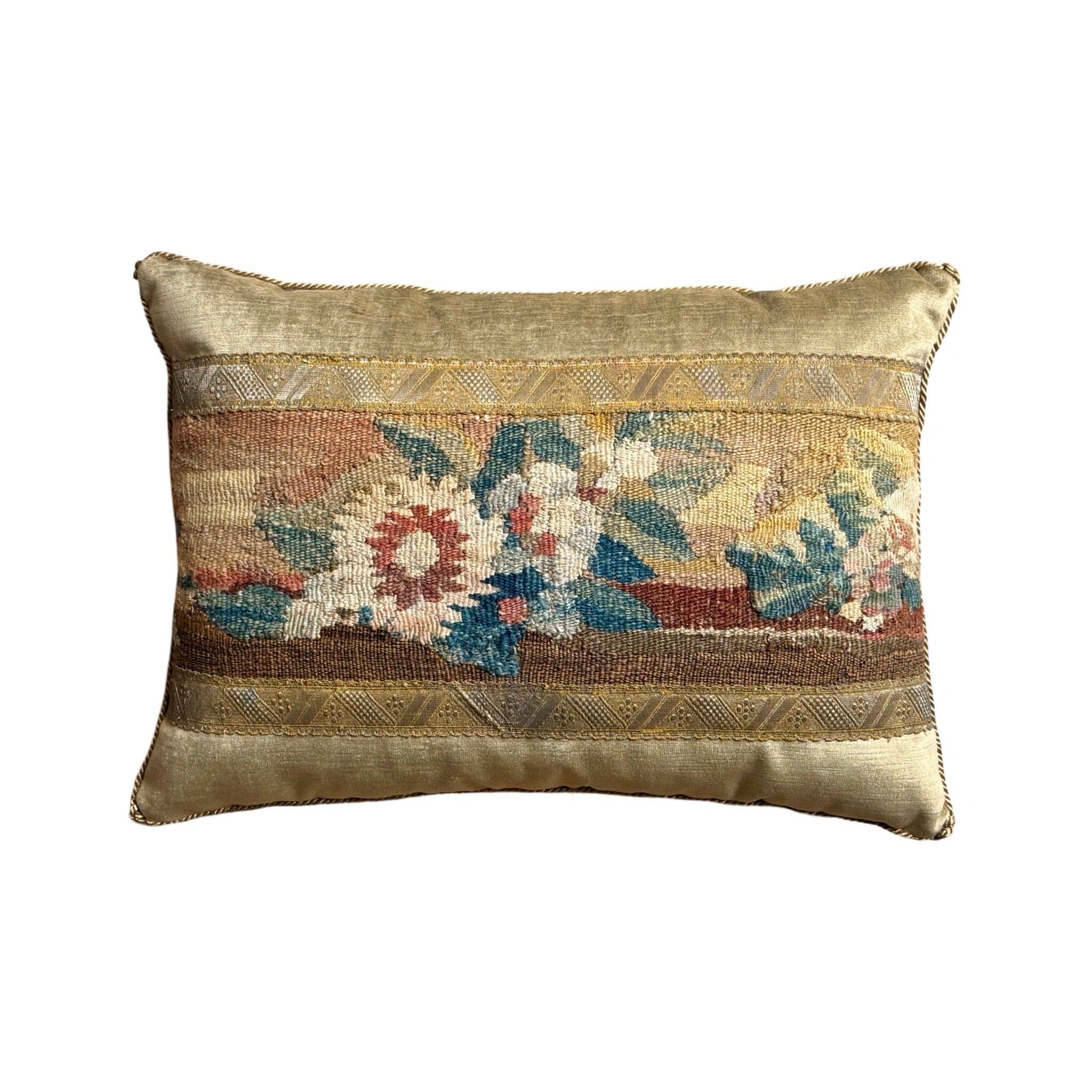 Antique European Tapestry Fragment (#T101424 | 13" x 19") New Pillows B. Viz Design 