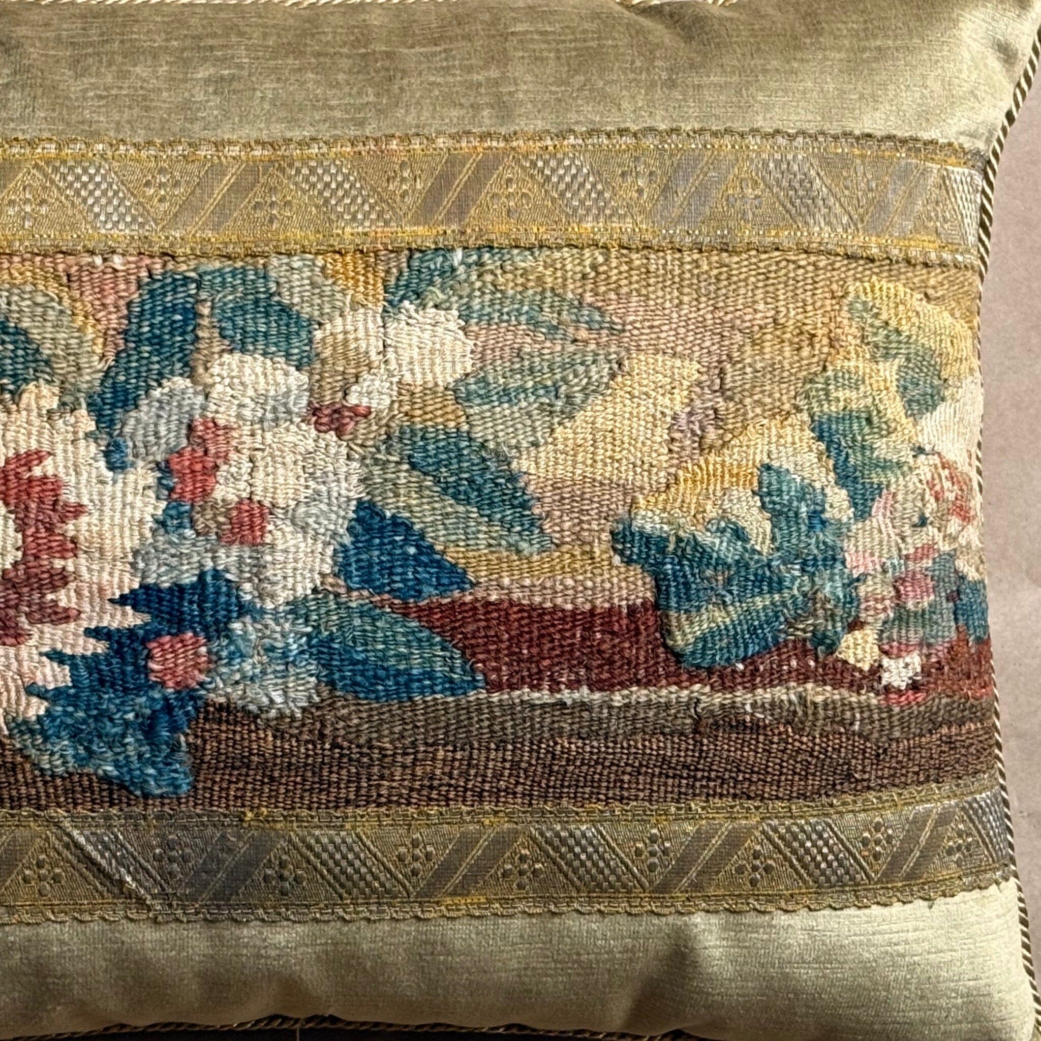 Antique European Tapestry Fragment (#T101424 | 13" x 19") New Pillows B. Viz Design 