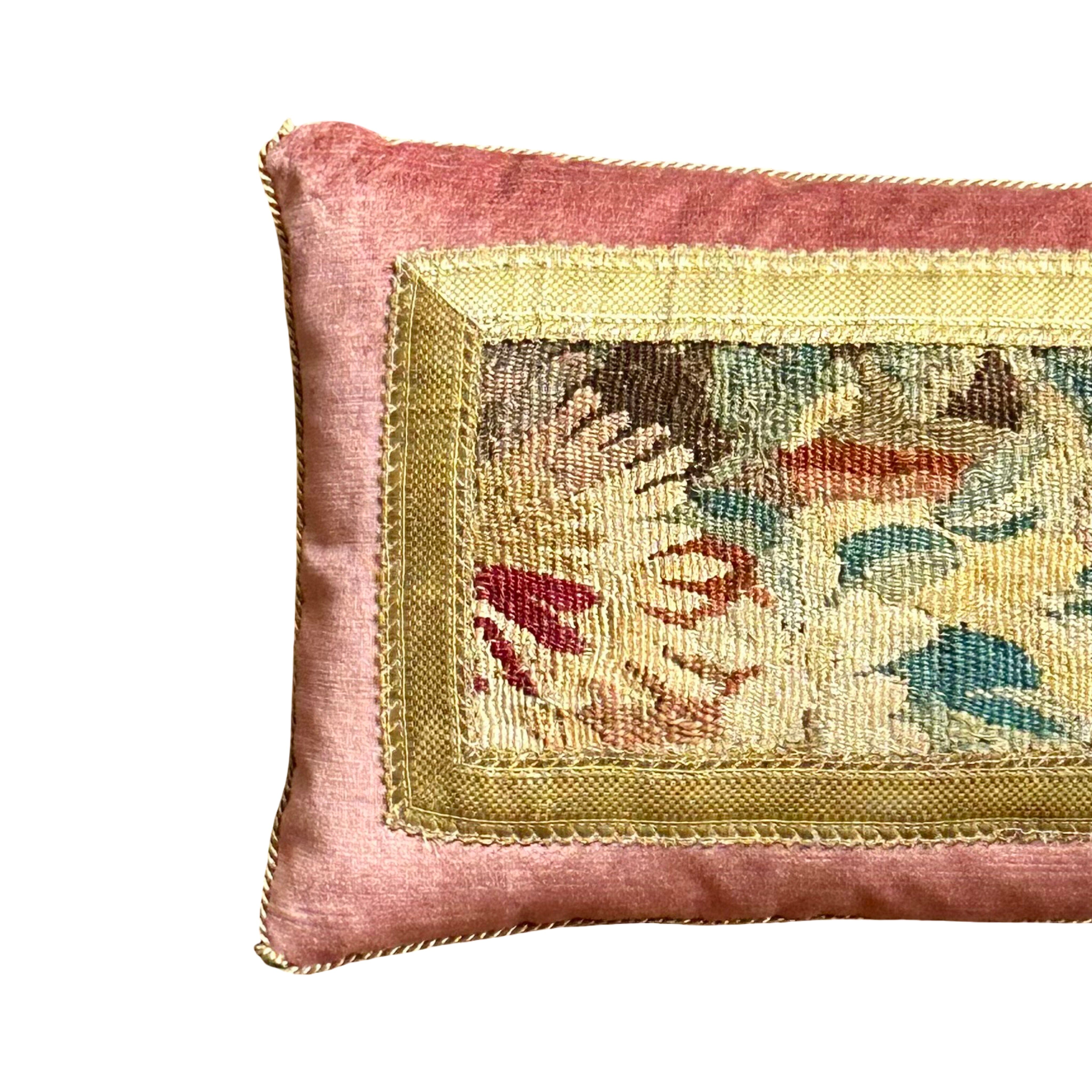 Antique Flemish Tapestry Fragment (#T052325A | 11" x 19.5") New Pillows B. Viz Design 