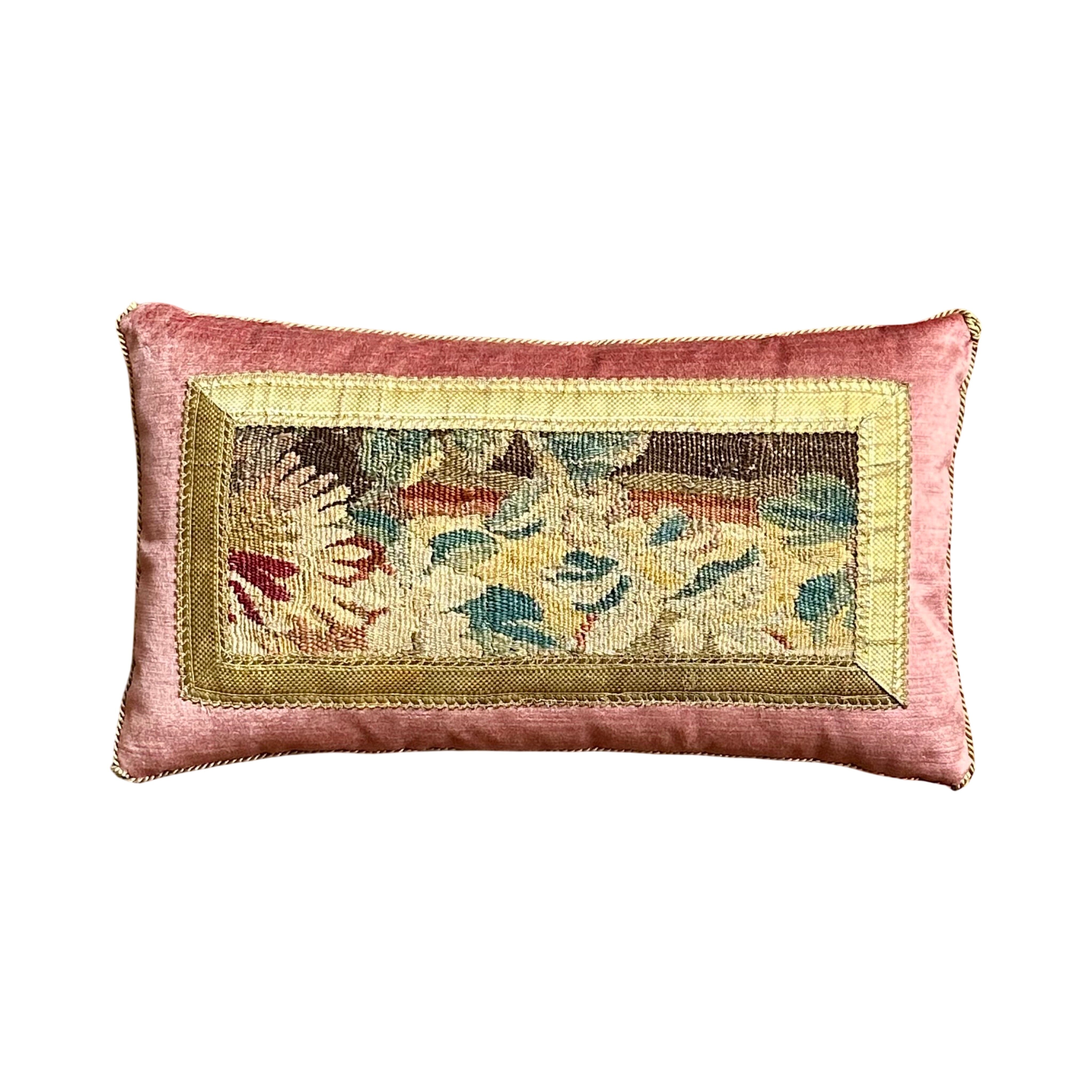 Antique Flemish Tapestry Fragment (#T052325A | 11" x 19.5") New Pillows B. Viz Design 