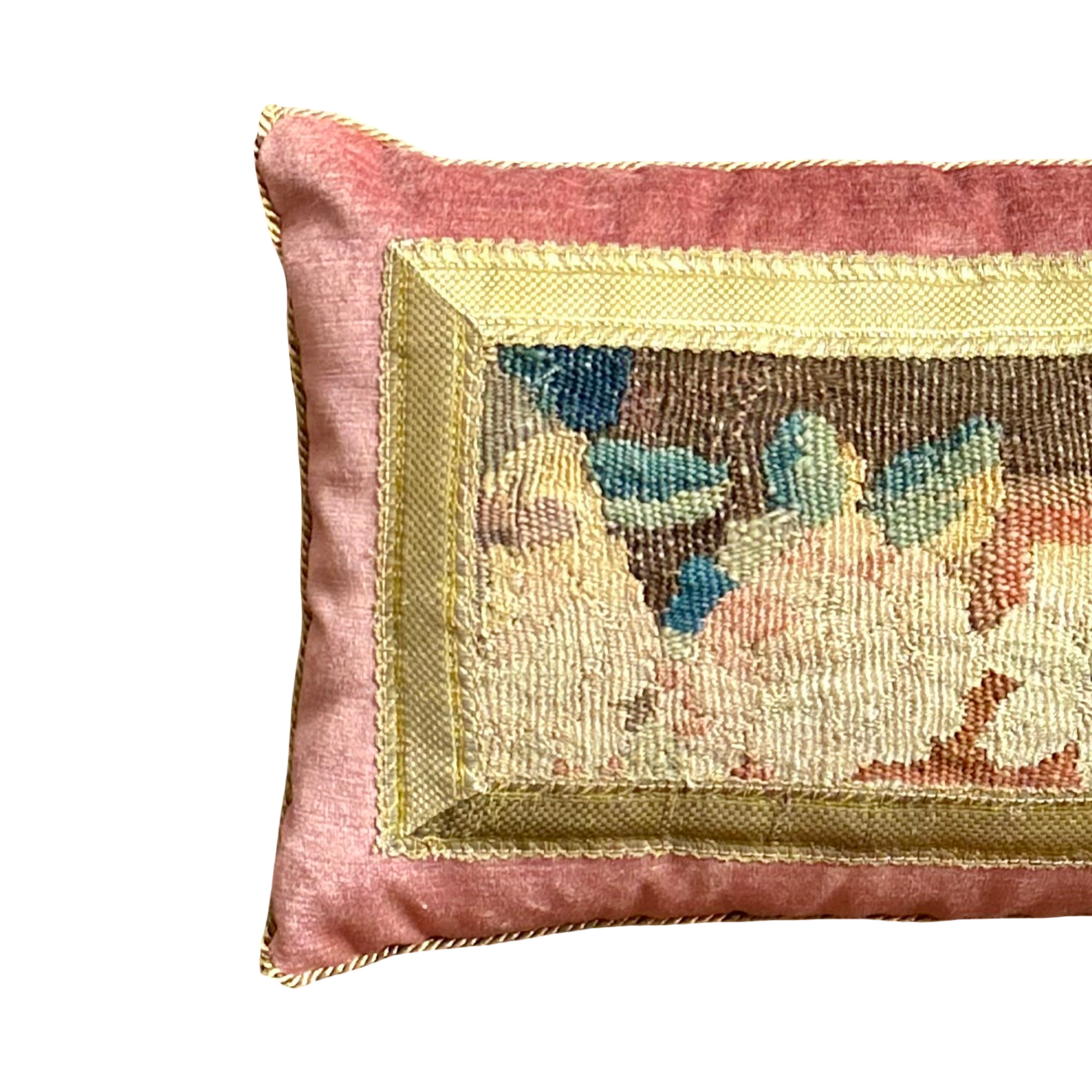 Antique Flemish Tapestry Fragment (#T052325B| 11" x 19.5") New Pillows B. Viz Design 