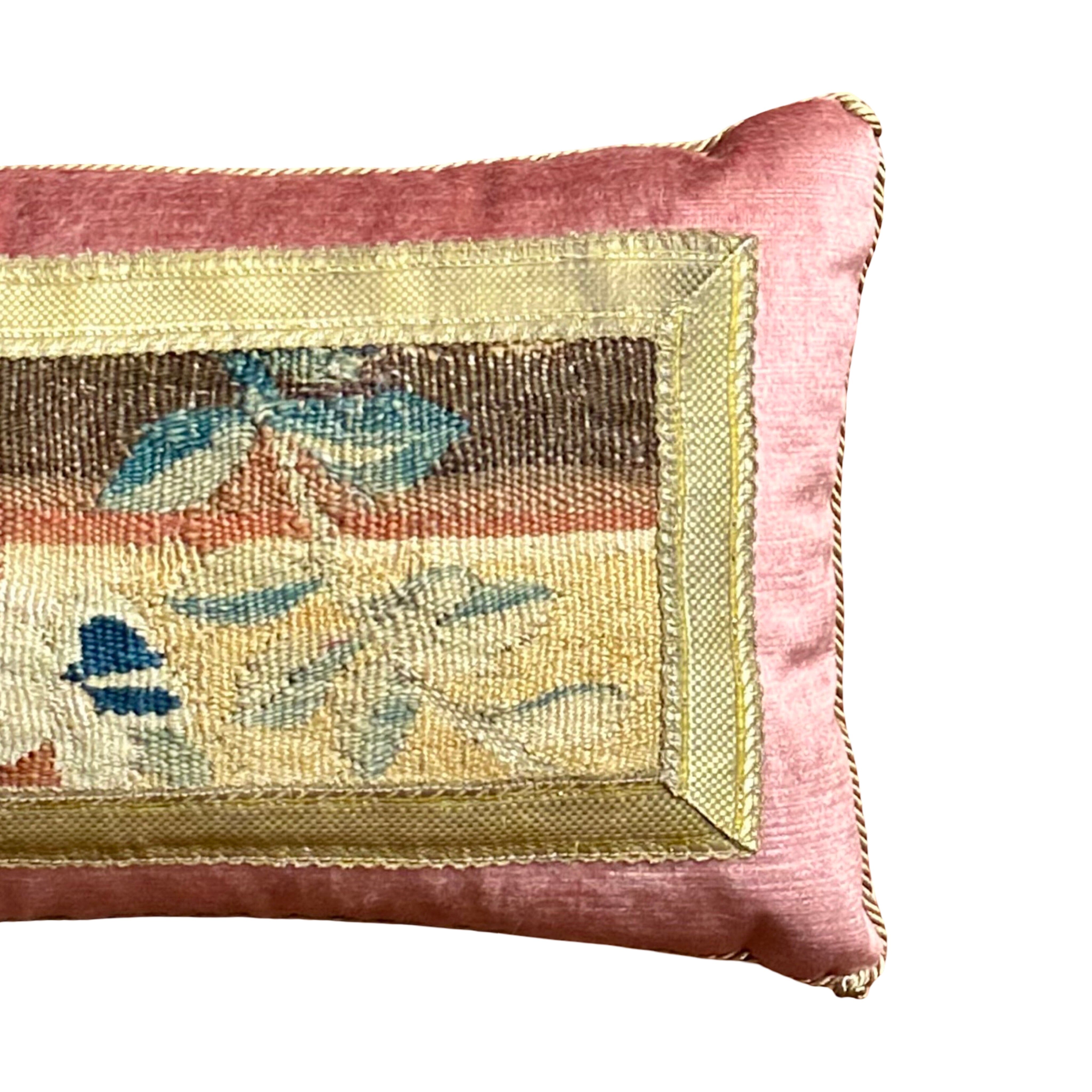 Antique Flemish Tapestry Fragment (#T052325B| 11" x 19.5") New Pillows B. Viz Design 