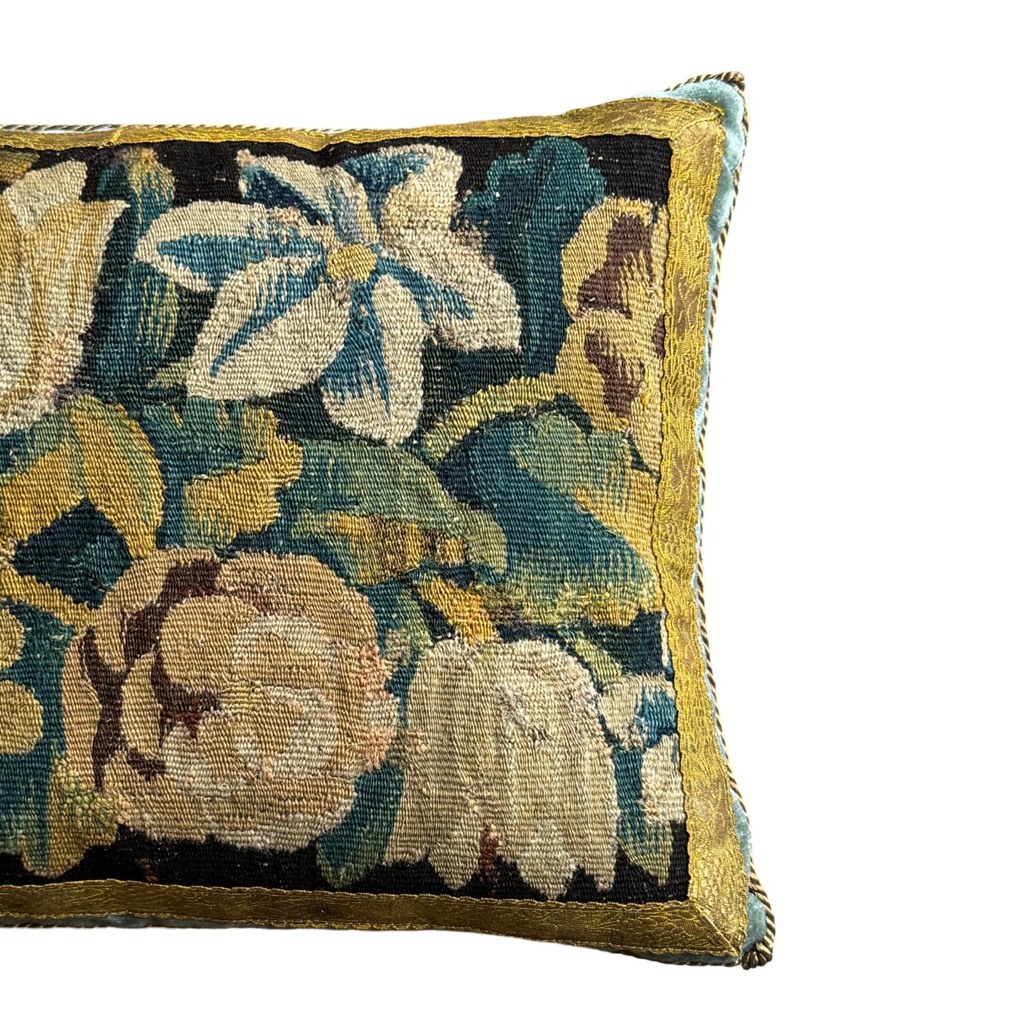 Antique Flemish Tapestry Fragment (#T132123A | 20 x 14”) Pillows B. Viz Design 