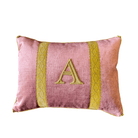 Antique Gold Metallic Appliqué "A" Initial Pillow (#A150226 | 11 x 15") Custom Pillows B. Viz Design 