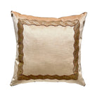 Antique Gold Metallic Serpintine Galon on Pale Apricot Velvet (#M030126A&B | 22 x 22") Pillow B. Viz Design 