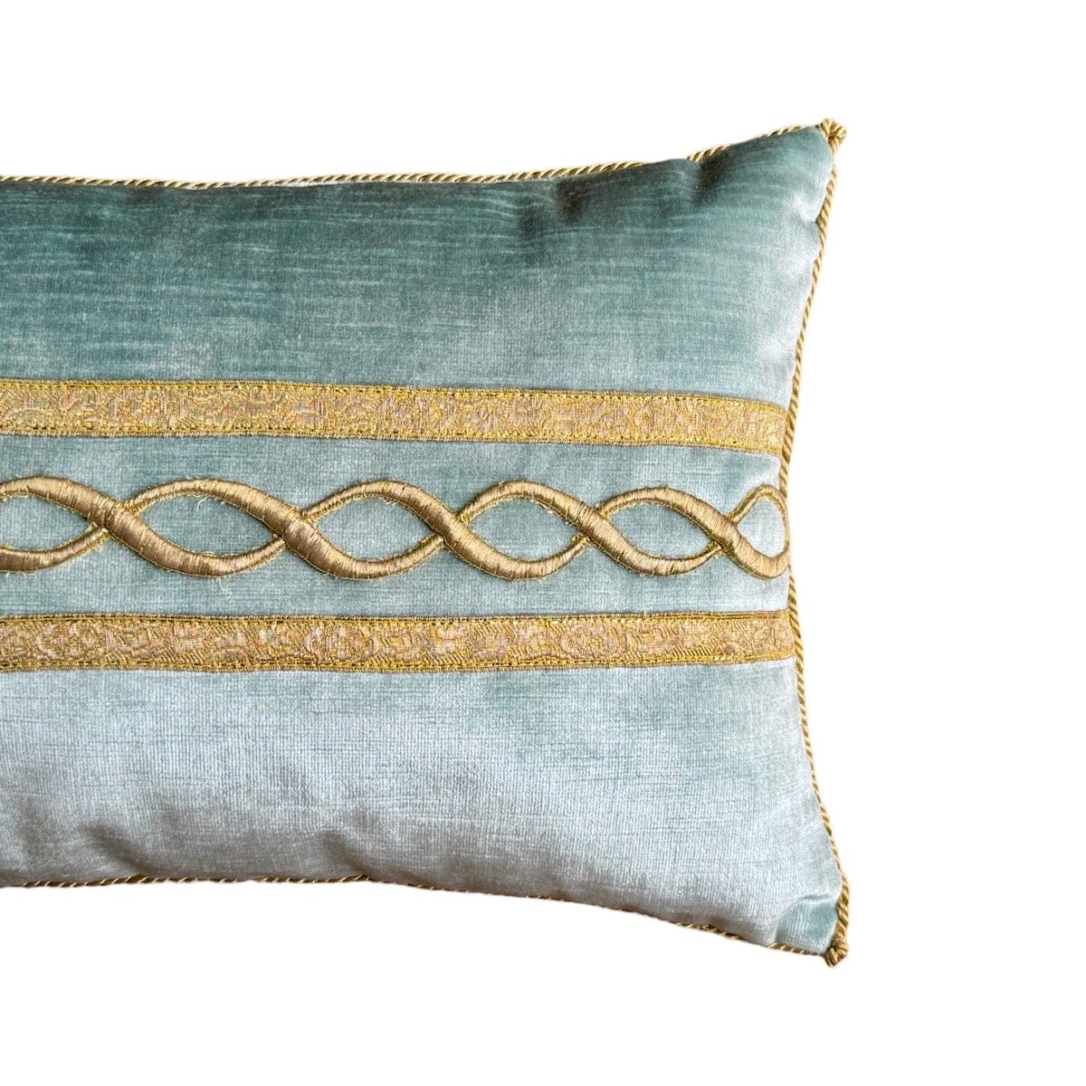 Antique Ottoman Empire Gold Metallic Embroidery (#E031924 | 12 x 22") New Pillows B. Viz Design 