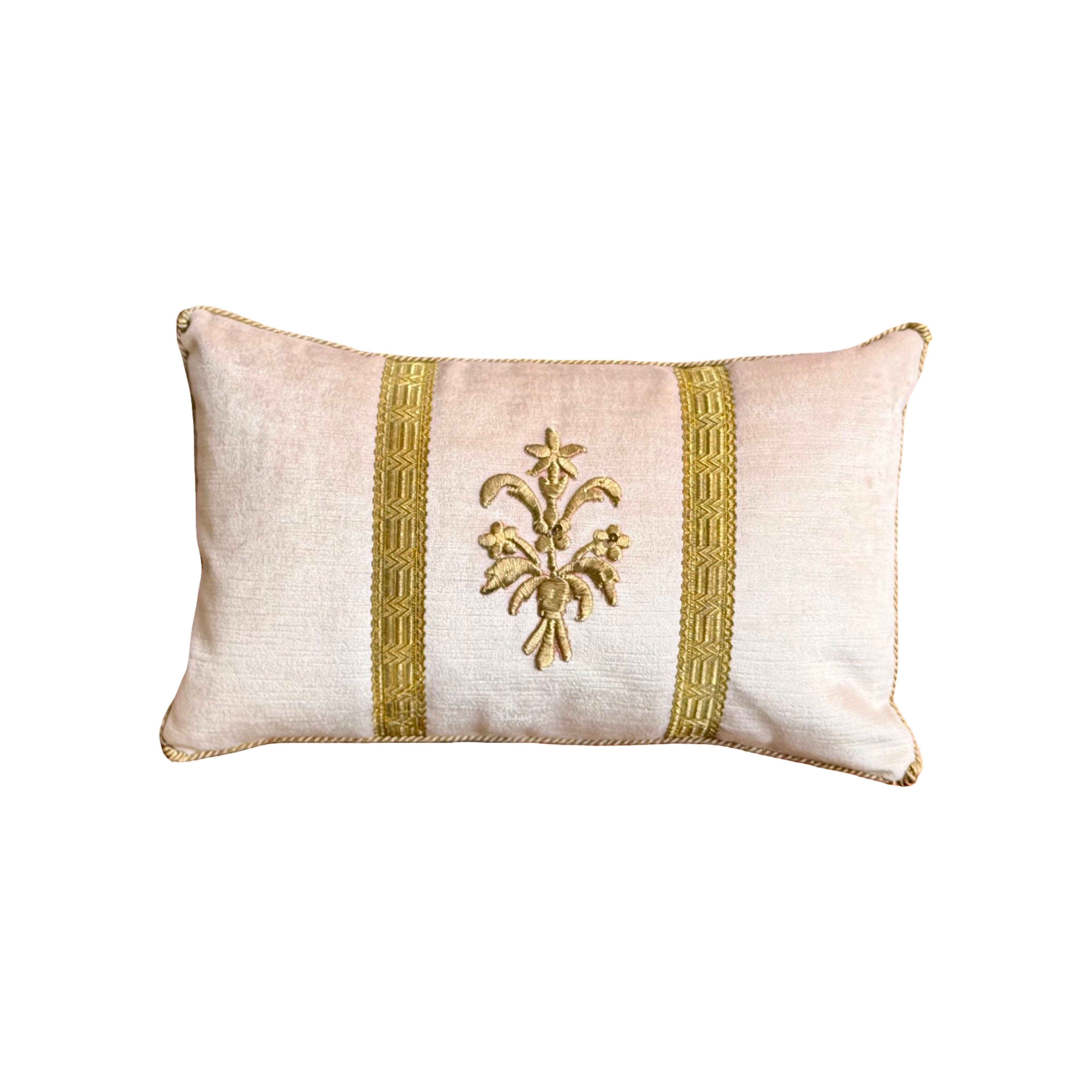 Antique Ottoman Empire Gold Metallic Embroidery (#E070325A&B | 10 x 16") New Pillows B. Viz Design 