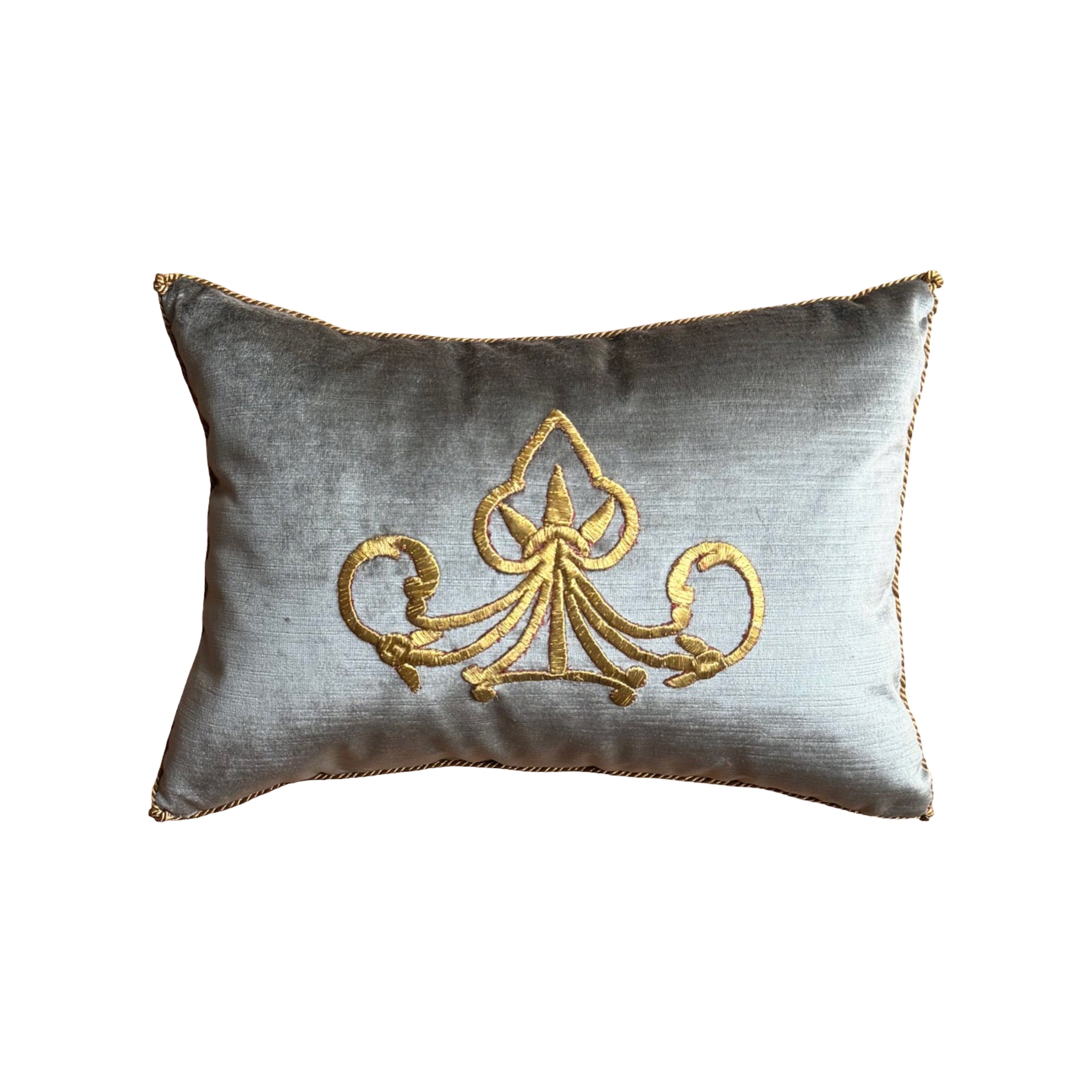 Antique Ottoman Empire Raised Gold Embroidery (#E010626 | 12 x 17") New Pillows B. Viz Design 
