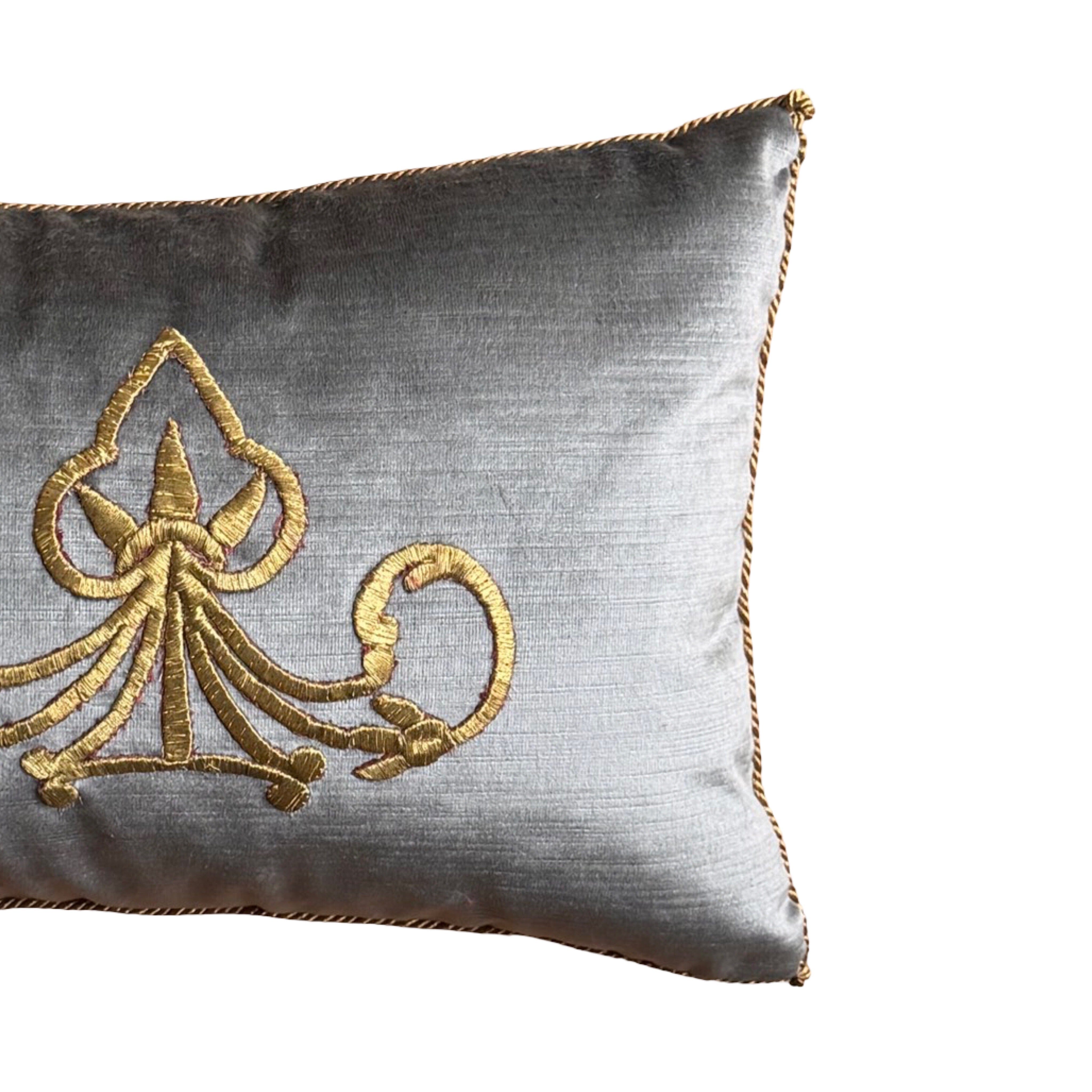 Antique Ottoman Empire Raised Gold Embroidery (#E010626 | 12 x 17") New Pillows B. Viz Design 